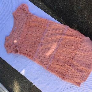 Peachy Pink XHILARATION Lace Shift Dress